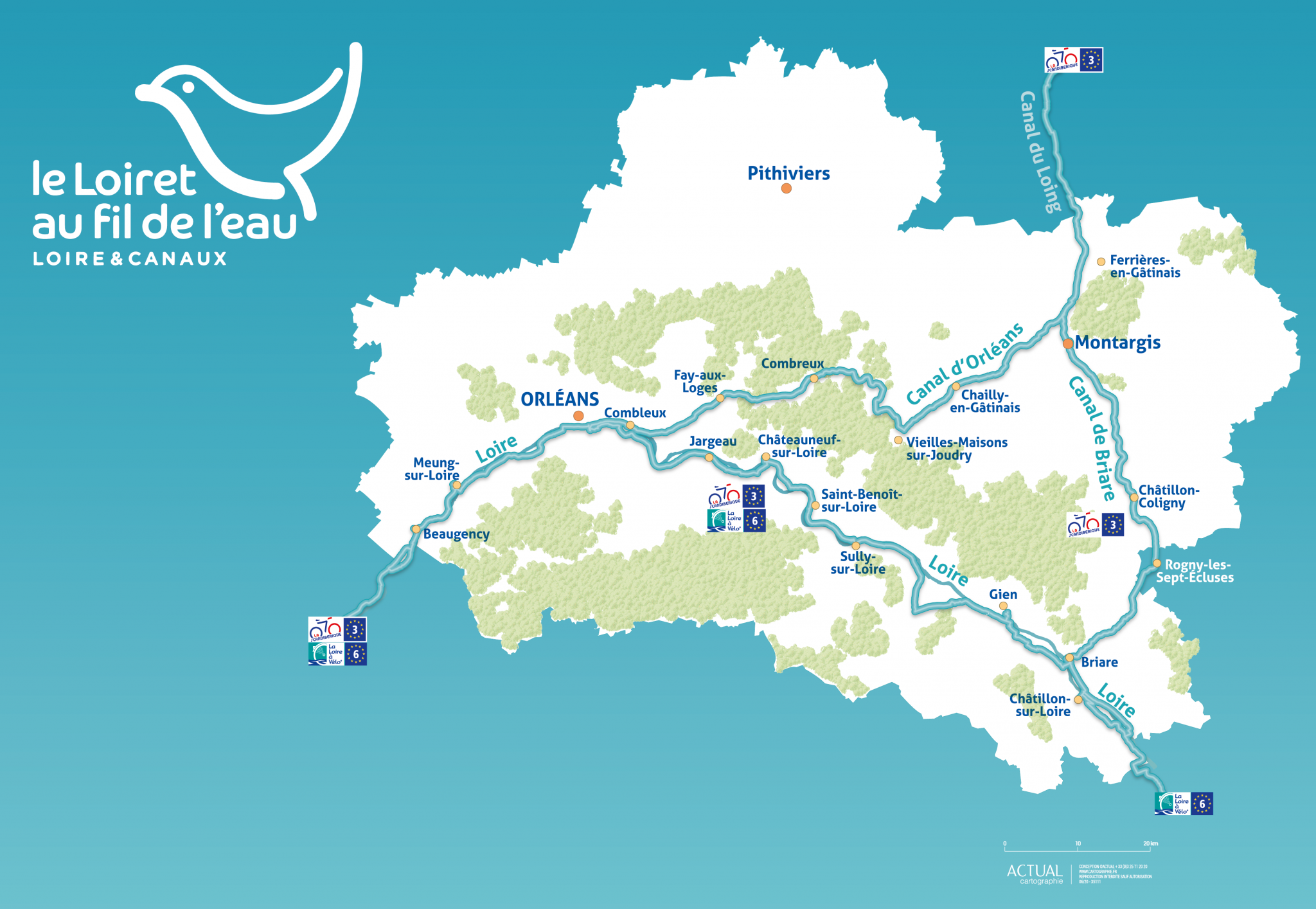 Carte du Loiret au fil de l'eau